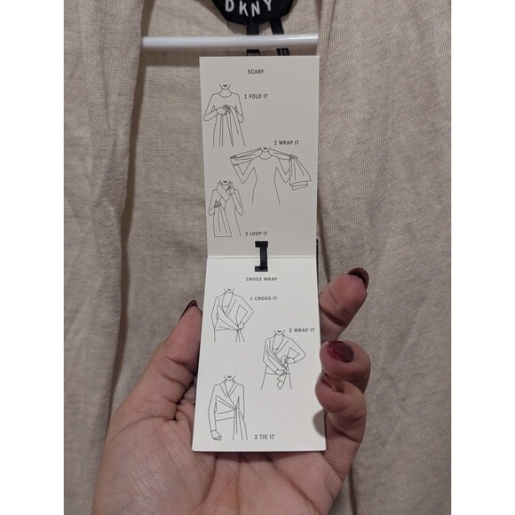 DKNY Size XS/S Oatmeal Convertible Cozy Open Front Cardigan nWT - Picture 6 of 11